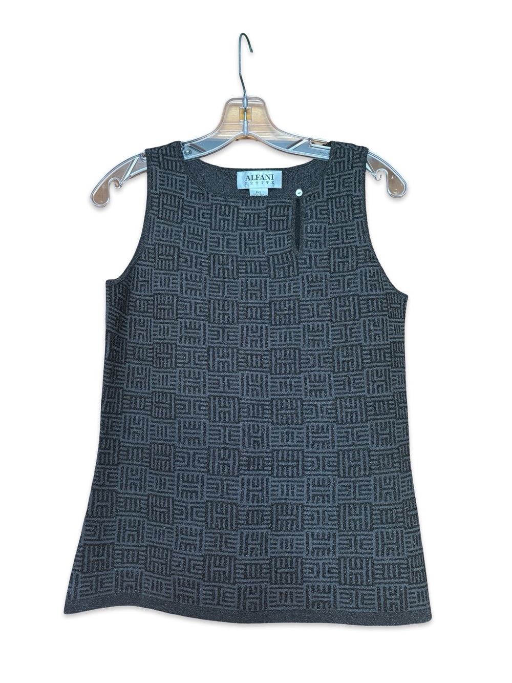 Alfani NWT 90s Geometric Sparkled Jacquard Silk-Blend Tank